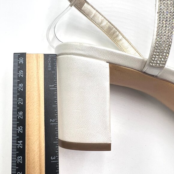 Naturalizer Womens Size 10‎ Vannessa 2 White Sparkly Dress Sandals Heels Shoes - Picture 14 of 14